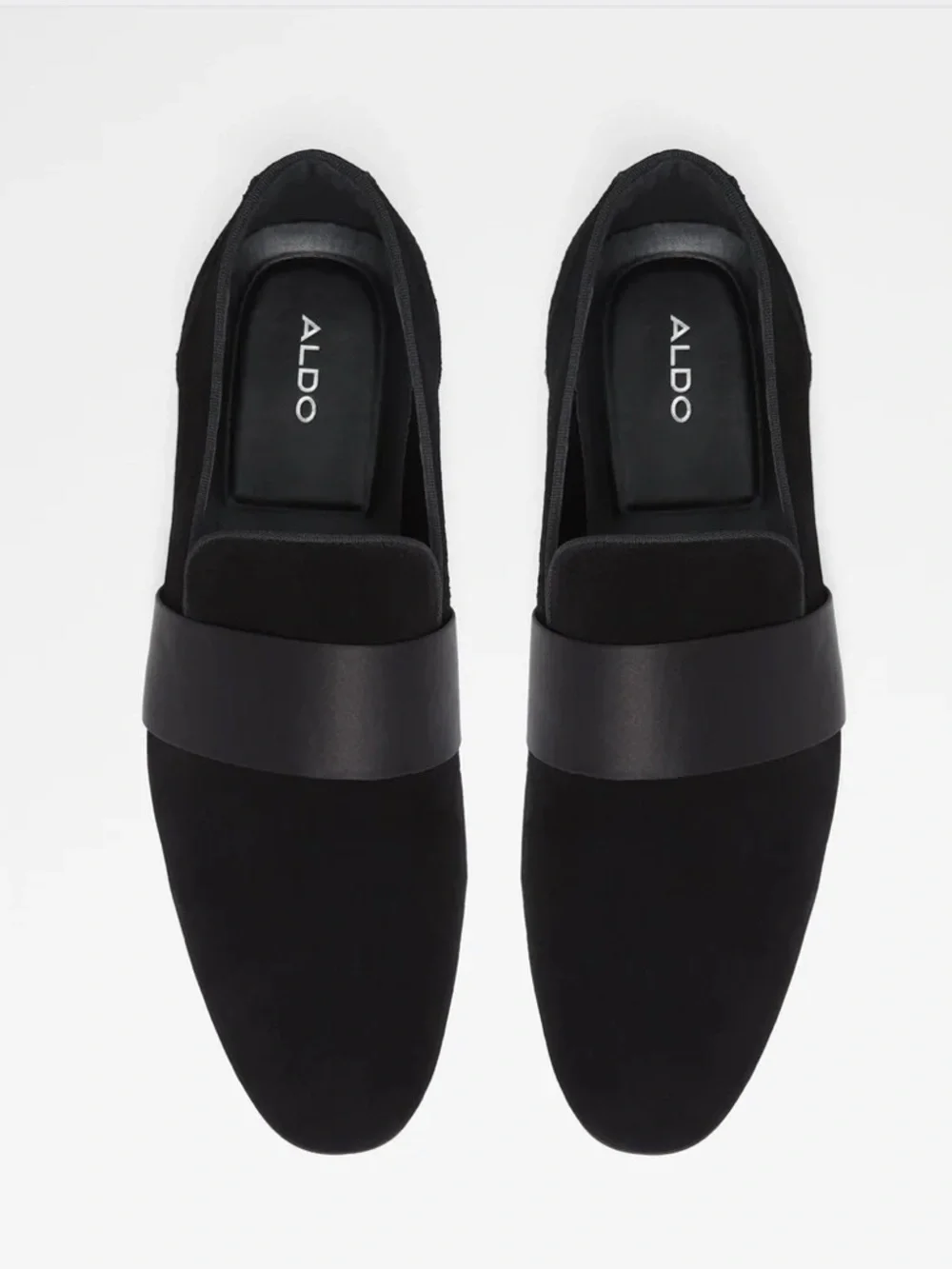 Men’s Velvet Dress Loafers Black Size 7